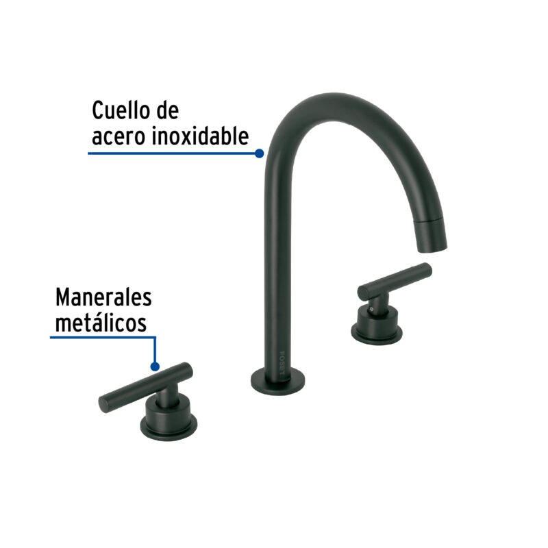 Código: 46758 Mezcladora p/lavabo,taladros separados,palanca,negro,Tubig TBM-92M