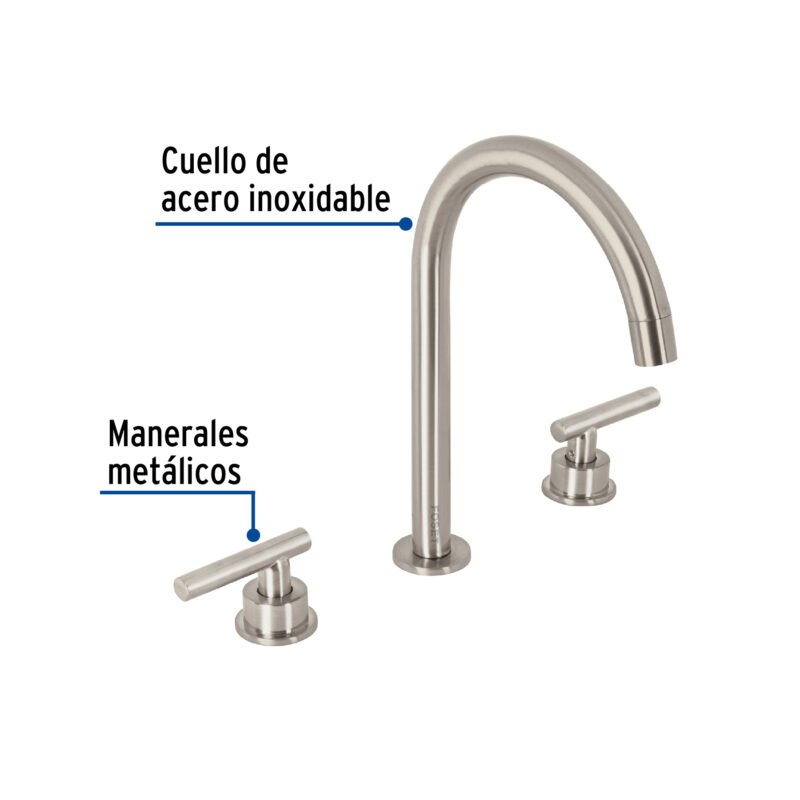TBM-92NFC1.jpg Código: 46757 Mezcladora p/lavabo,taladros separados,palanca,satín,Tubig TBM-92N
