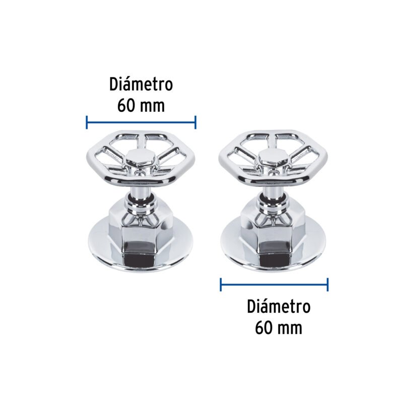 Código: 46878 Juego de 2 manerales para regadera, volante, cromo, Tubig TBMR-61