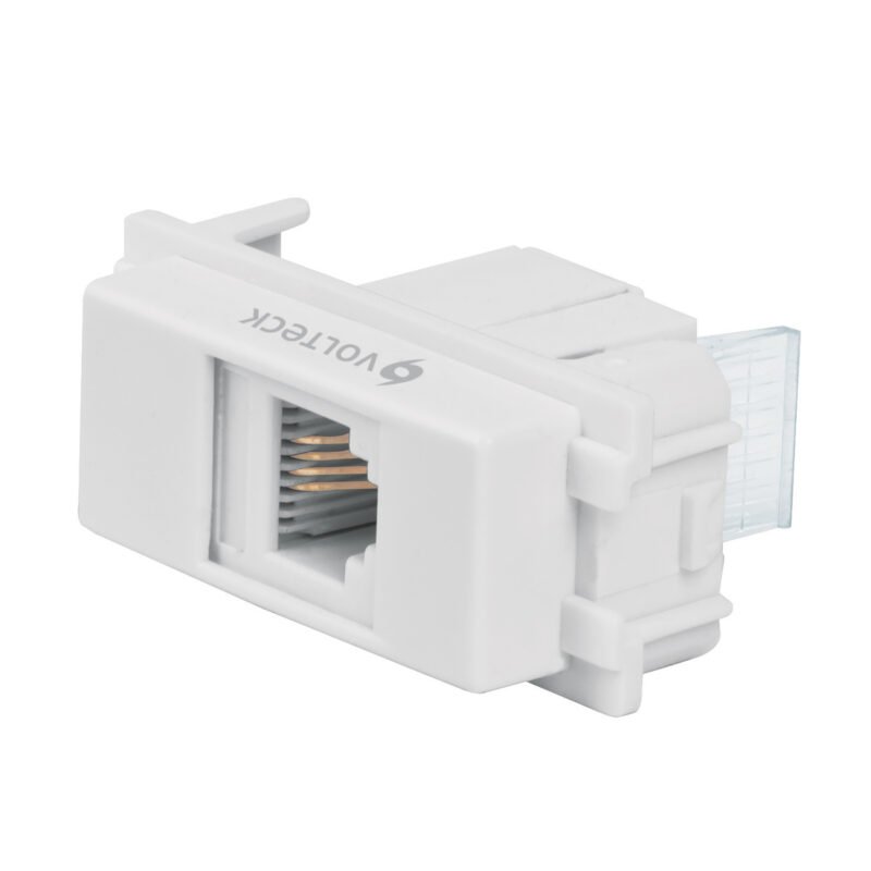 TE-IB.jpg Código: 48140 Toma de teléfono, línea Italiana, color blanco, Volteck TE-IB