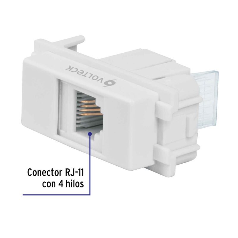 TE-IBFC1.jpg Código: 48140 Toma de teléfono, línea Italiana, color blanco, Volteck TE-IB