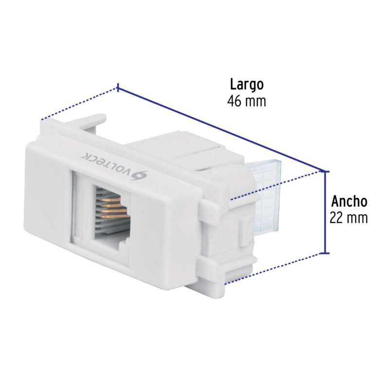 TE-IBFC2.jpg Código: 48140 Toma de teléfono, línea Italiana, color blanco, Volteck TE-IB