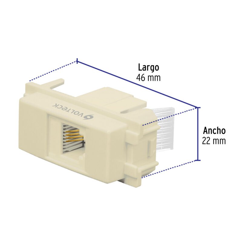 TE-IFC2.jpg Código: 48105 Toma de teléfono, línea Italiana, color marfil, Volteck TE-I