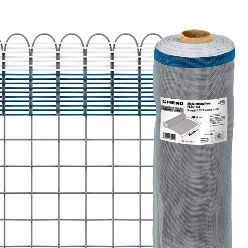 TEMO-06PG.jpg Código: 44957 Rollo de 30 m x 0.6 m de malla mosquitera plástica gris TEMO-06PG