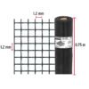 Código: 44993 Rollo de 30 m x 0.75m malla mosquitera fibra de vidrio negra TEMO-07FN