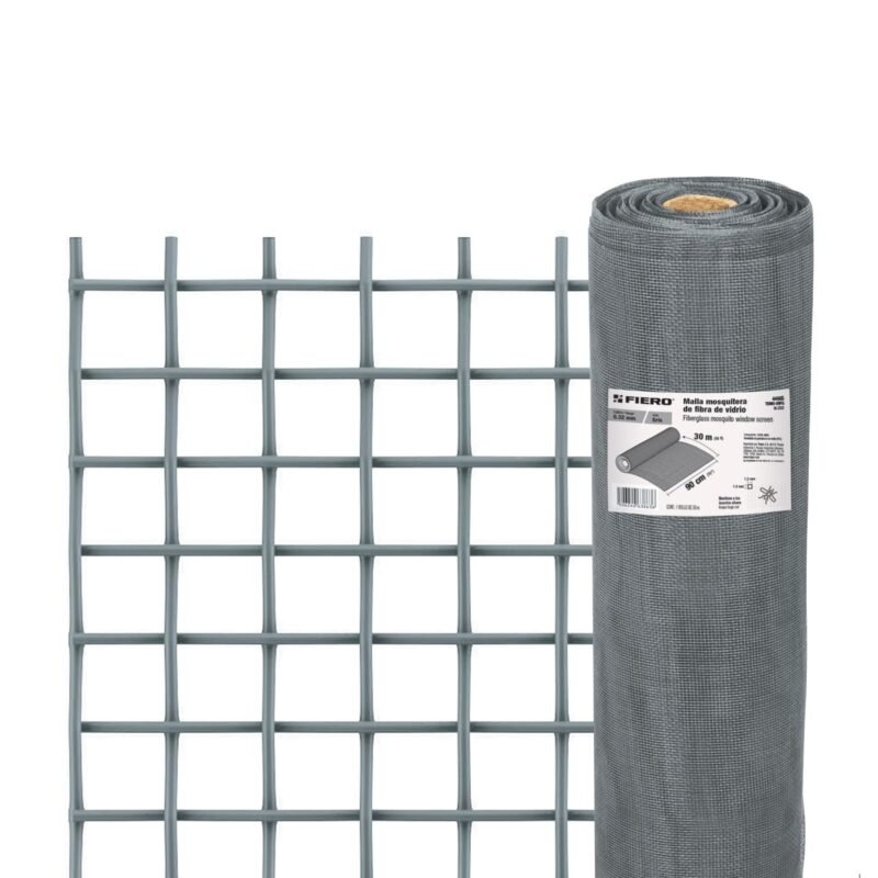 TEMO-09FG.jpg Código: 44965 Rollo de 30 m x 0.9 m malla mosquitera fibra de vidrio gris TEMO-09FG