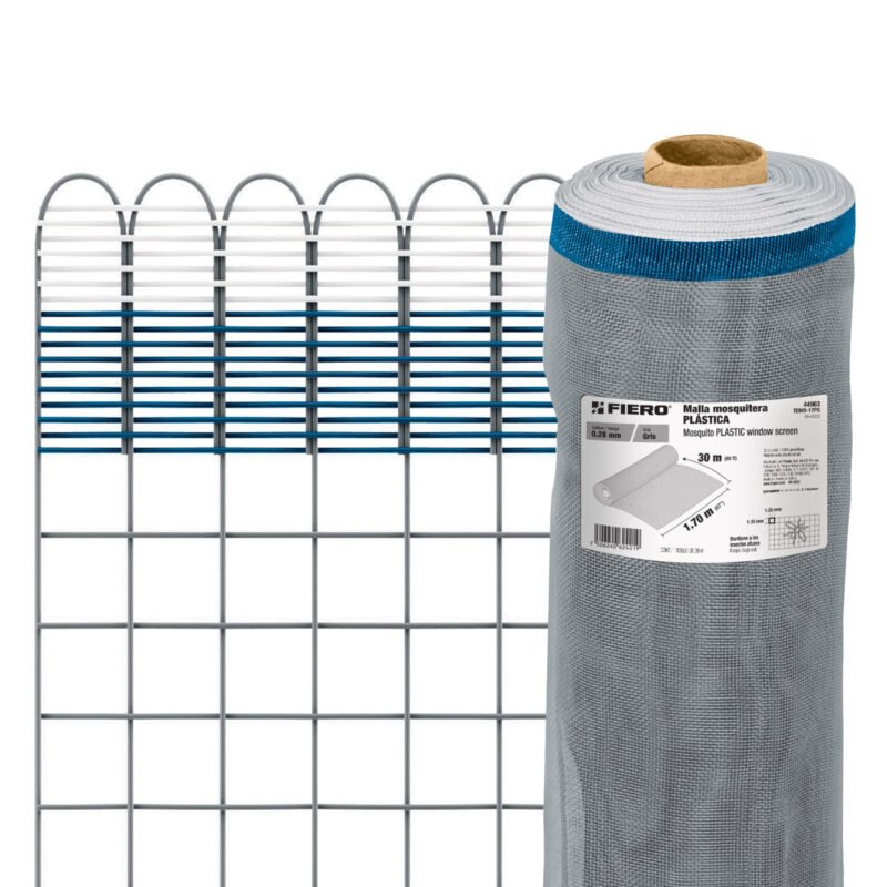 TEMO-17PG.jpg Código: 44963 Rollo de 30 m x 1.7 m de malla mosquitera plástica gris TEMO-17PG