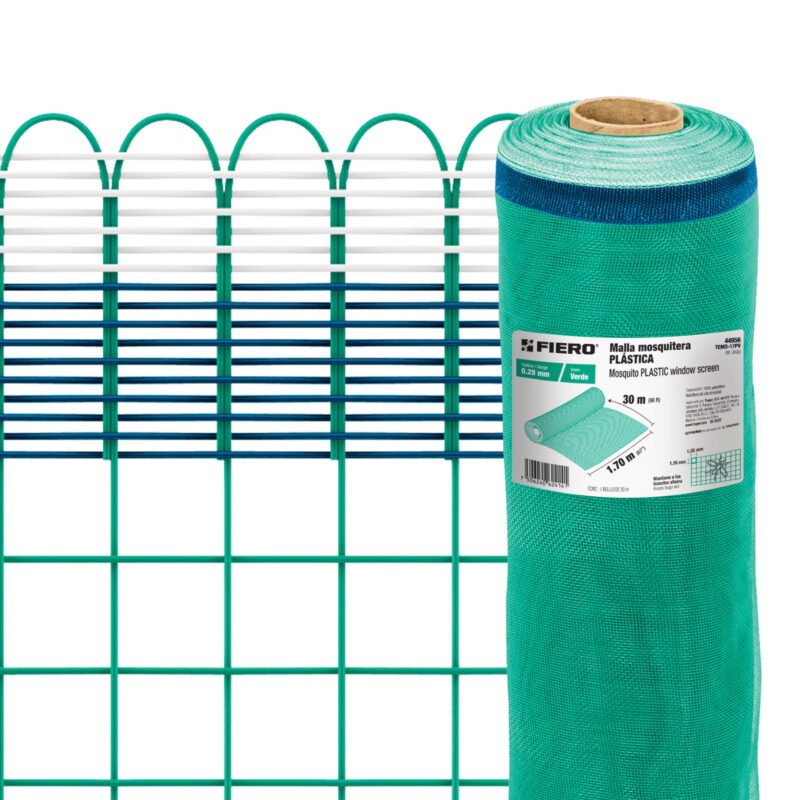 TEMO-17PV.jpg Código: 44956 Rollo de 30 m x 1.7 m de malla mosquitera plástica verde TEMO-17PV