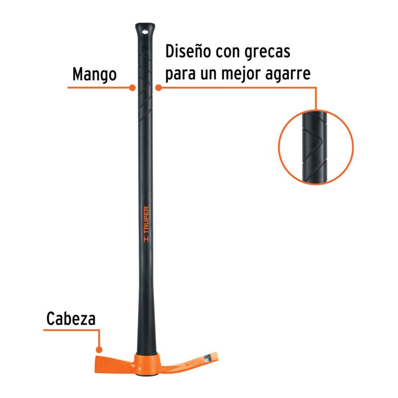 Código: 18632 Talacho-hacha 2.5 lb, mango fibra de vidrio 36', Truper TH-2.5M