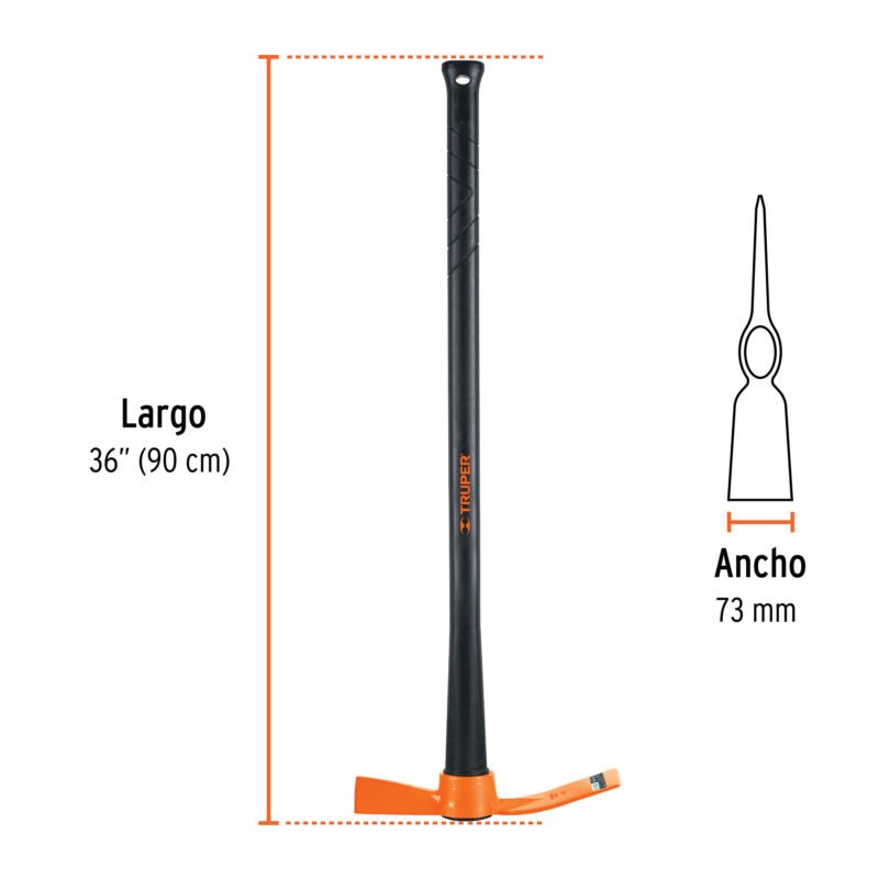 Código: 18632 Talacho-hacha 2.5 lb, mango fibra de vidrio 36', Truper TH-2.5M