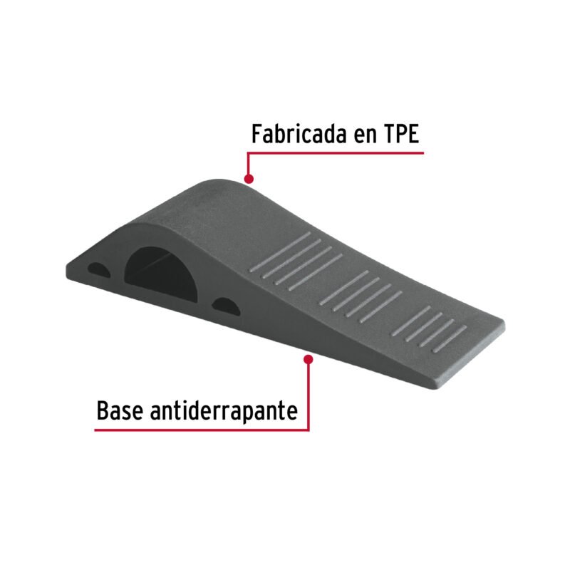 TOPU-12FC1.jpg Código: 40165 Cuña tope de caucho sintético para puerta de 12 cm, HERMEX TOPU-12
