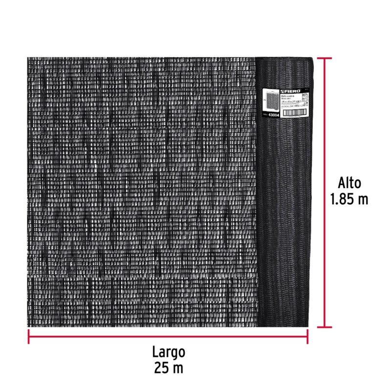 TOSO-8025FC2.jpg Código: 43004 Rollo de toldo sombra 80% de 25 m x 1.85 m, Fiero TOSO-8025