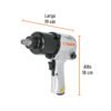 Código: 11187 Llave (pistola) de impacto neumática 1/2', ind, TRUPER TPN-734H-2