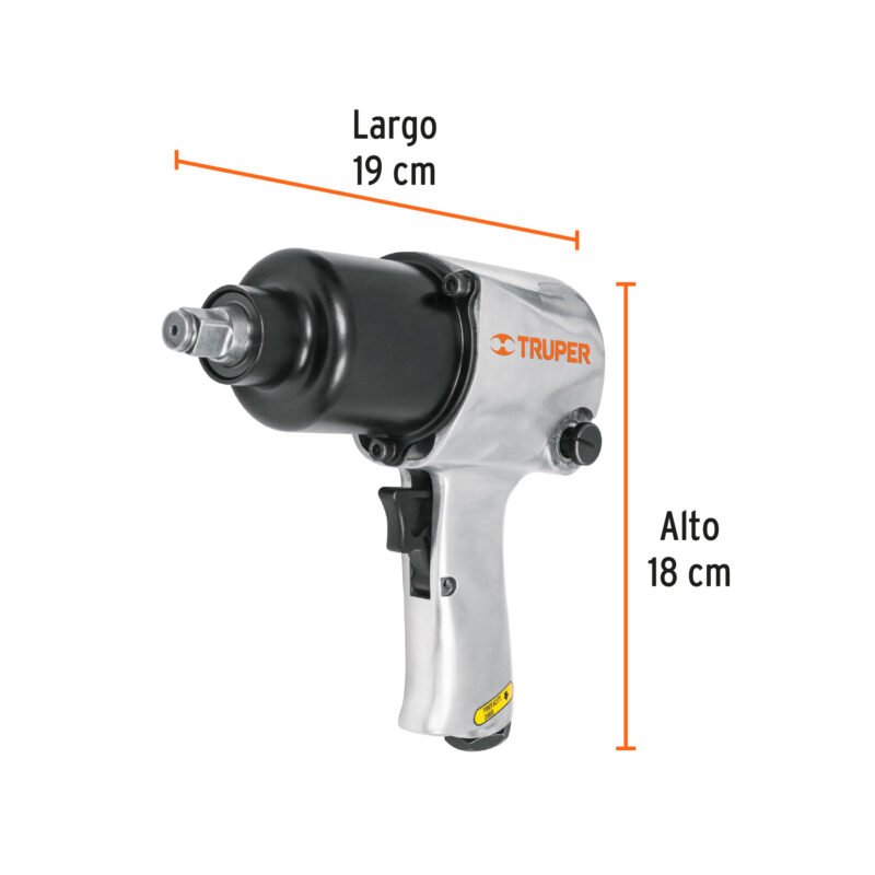 TPN-734H-2FC2.jpg Código: 11187 Llave (pistola) de impacto neumática 1/2', ind, TRUPER TPN-734H-2