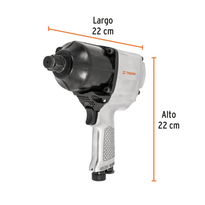 TPN-776X-2FC2.jpg Código: 16889 Llave (pistola) de impacto neumática 3/4', ind, TRUPER TPN-776X-2