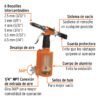 Código: 18241 Remachadora neumática 1/4', Truper TPN-884