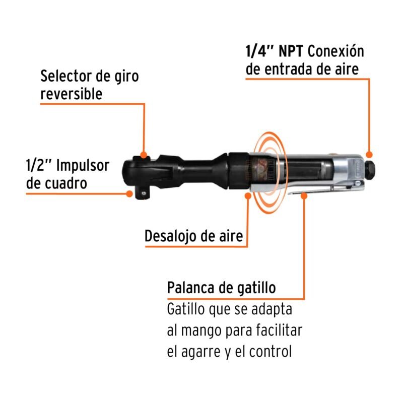 TPN-886H-2FC1.jpg Código: 11189 Matraca de impacto neumática 1/2', Truper TPN-886H-2