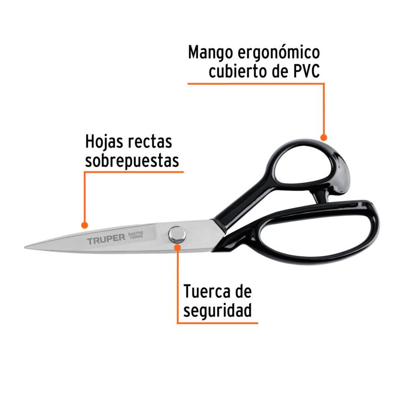 TS-8FC1.jpg Código: 102949 Tijera 8' para sastre, TRUPER TS-8