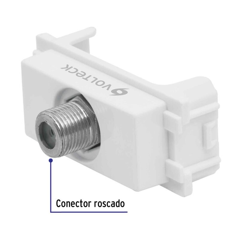 Código: 48141 Toma de televisión, línea Italiana, color blanco, Volteck TV-IB