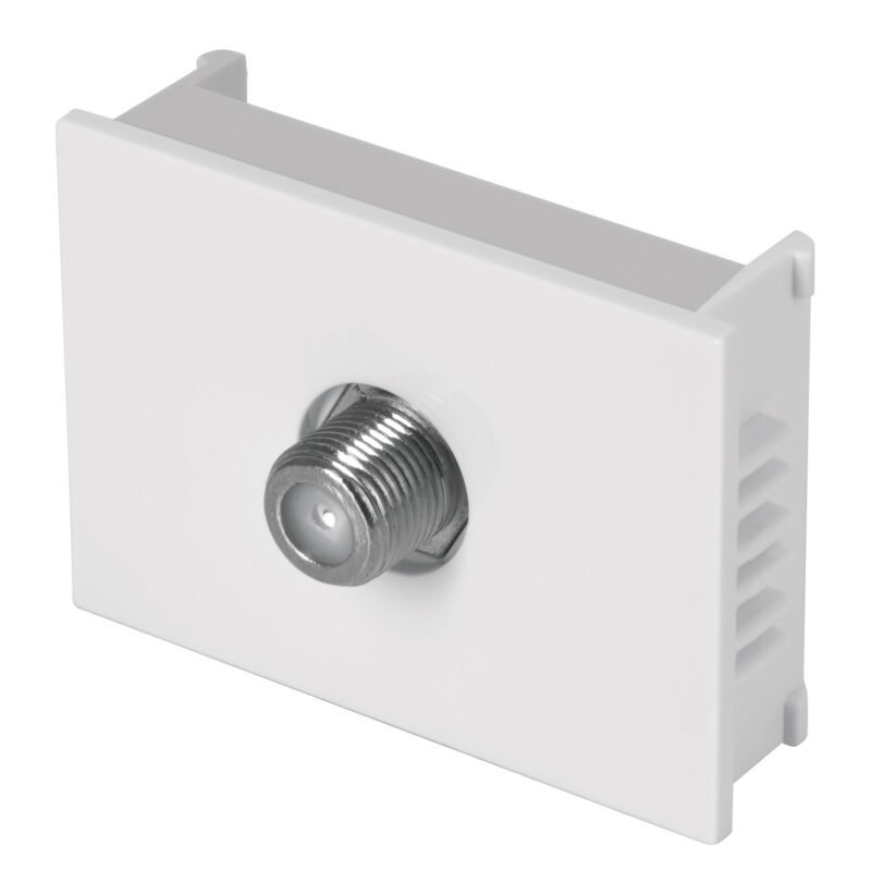 Código: 47055 Toma de televisión, 1.5 módulos, línea Española, blanco TV15-EB