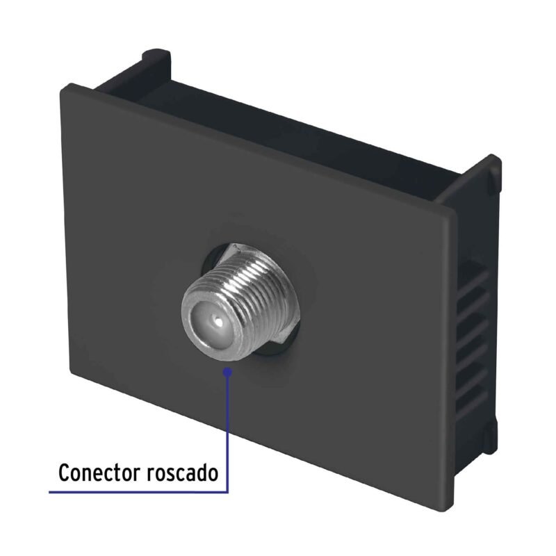 Código: 47995 Toma de televisión, 1.5 módulos, línea Española, negro TV15-EN