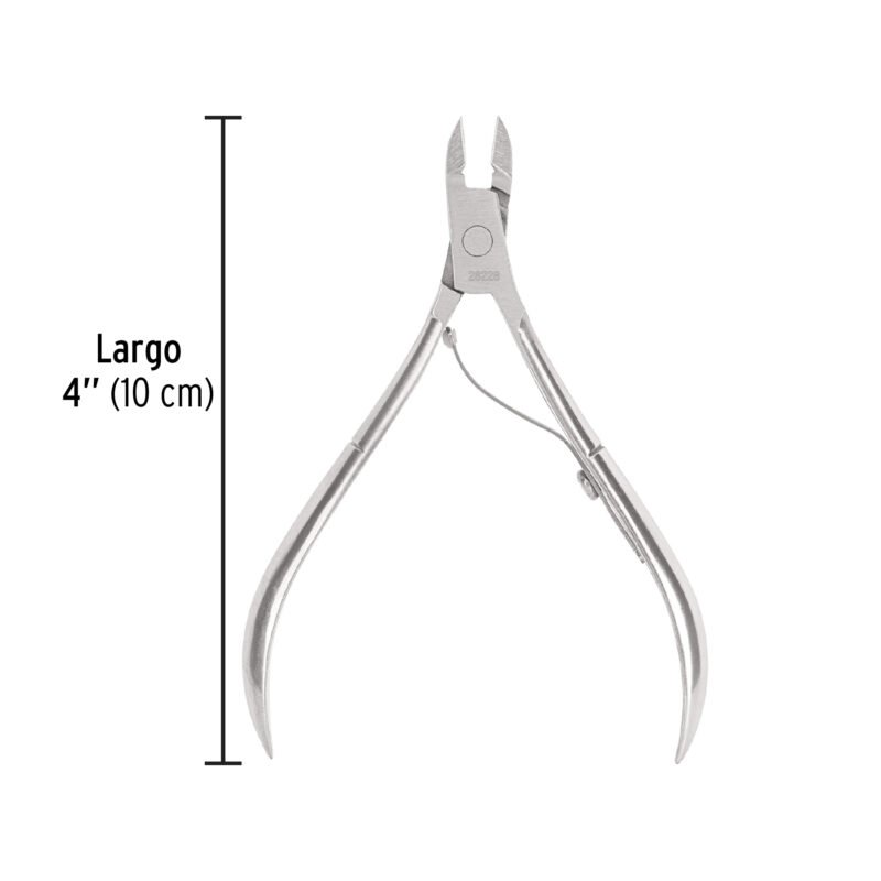 Código: 28228 Alicate para manicure 4', cabeza recta, punta corta, PRETUL UNA-238P