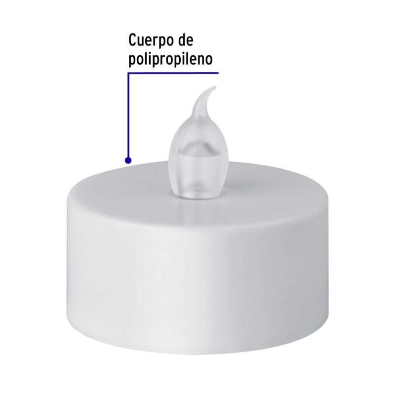 Código: 47867 Caja con 6 mini velas de LED, Volteck VELA-CR