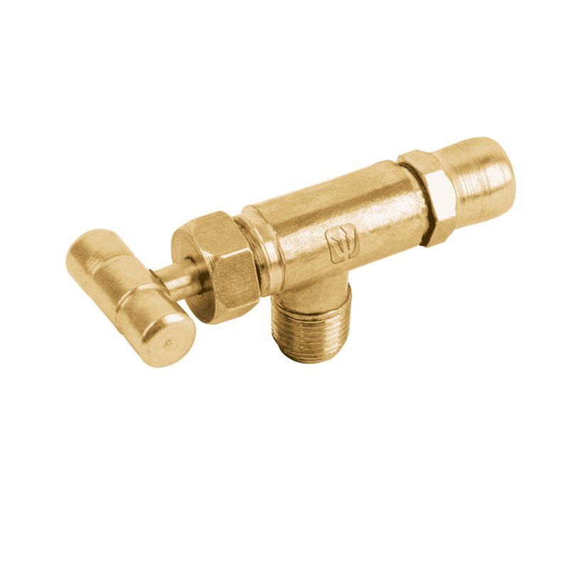 VGH-555.jpg Código: 49976 Válvula horizontal de latón 1/8' para gas LP, con maneral VGH-555