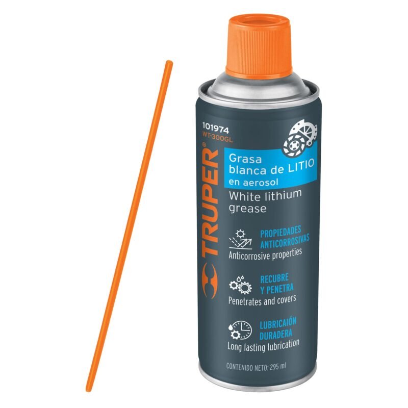 WT-300GL.jpg Código: 101974 Grasa blanca de litio en aerosol 295 ml, Truper WT-300GL