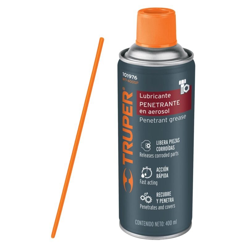 WT-400SP.jpg Código: 101976 Lubricante penetrante en aerosol 400 ml, Truper WT-400SP