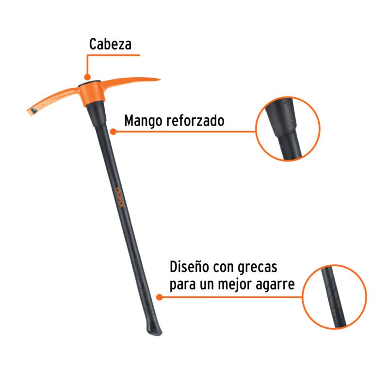ZP-4MFC1.jpg Código: 102452 Zapapico 4 lb, mango fibra de vidrio 36', Truper ZP-4M