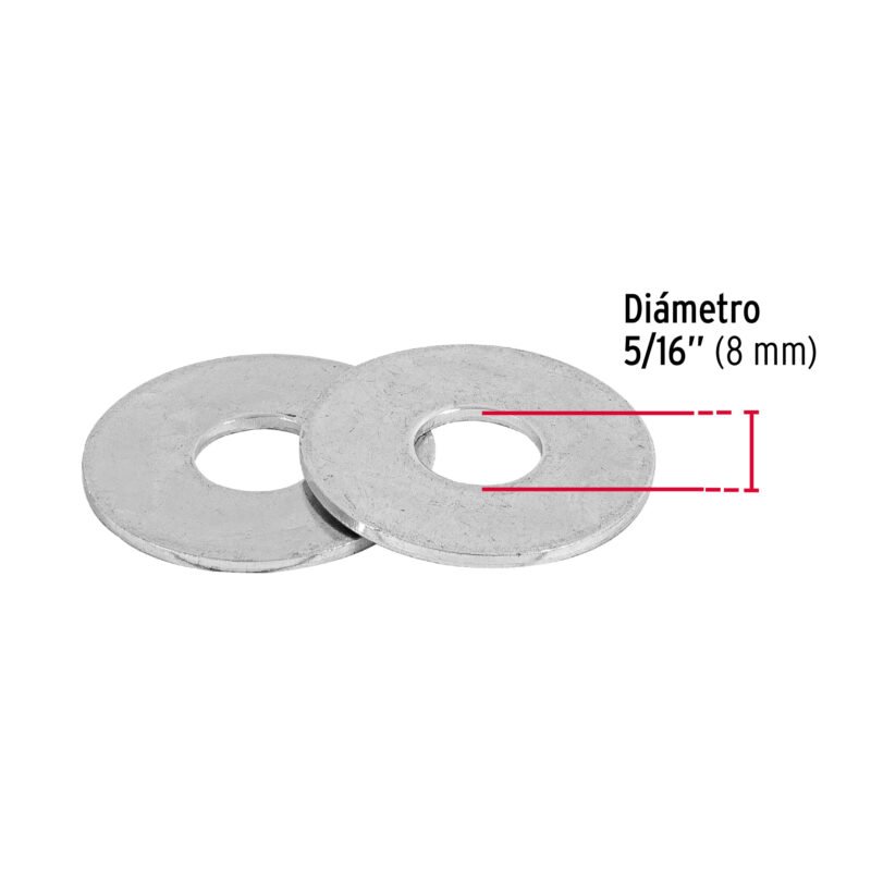 Código: 44544 Bolsa de 1 kilo arandelas planas galvanizadas 5/16', FIERO ARA-5-16