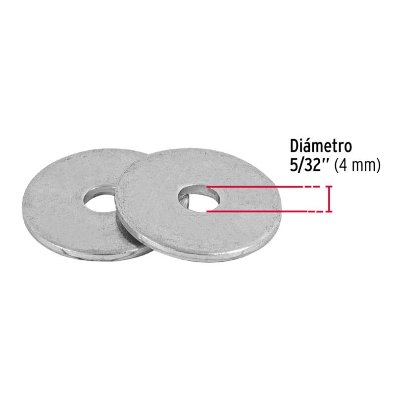 Código: 44541 Bolsa de 1 kilo arandelas planas galvanizadas 5/32', FIERO ARA-5-32