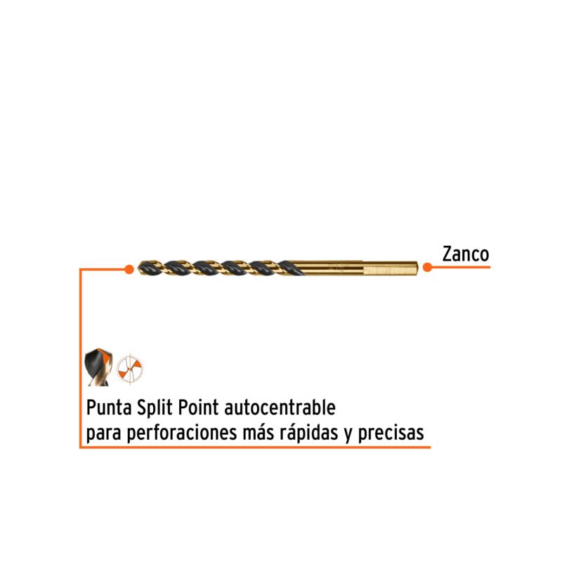 BAV-13-64FC1.jpg Código: 11128 Broca HSS 13/64' Trugold para metal, Truper Expert BAV-13-64