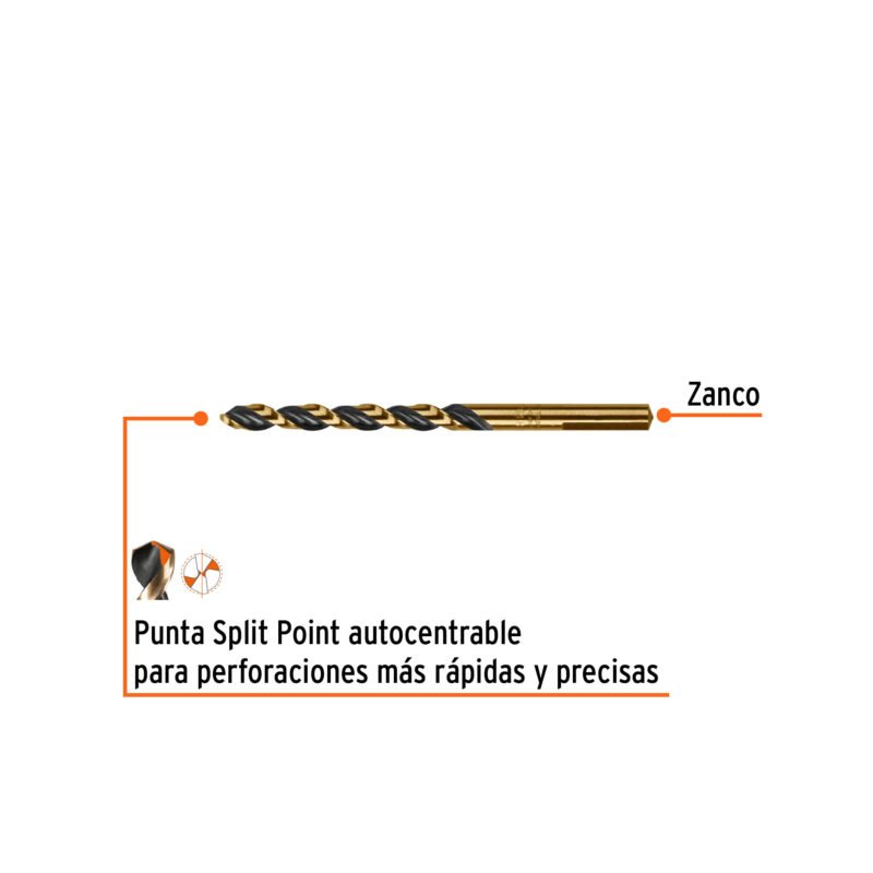 BAV-17-64FC1.jpg Código: 11136 Broca HSS 17/64' Trugold para metal, Truper Expert BAV-17-64