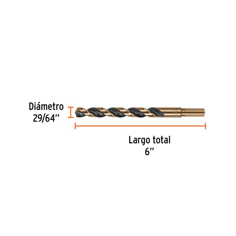 BAV-29-64FC2.jpg Código: 11160 Broca HSS 29/64' Trugold para metal, Truper Expert BAV-29-64