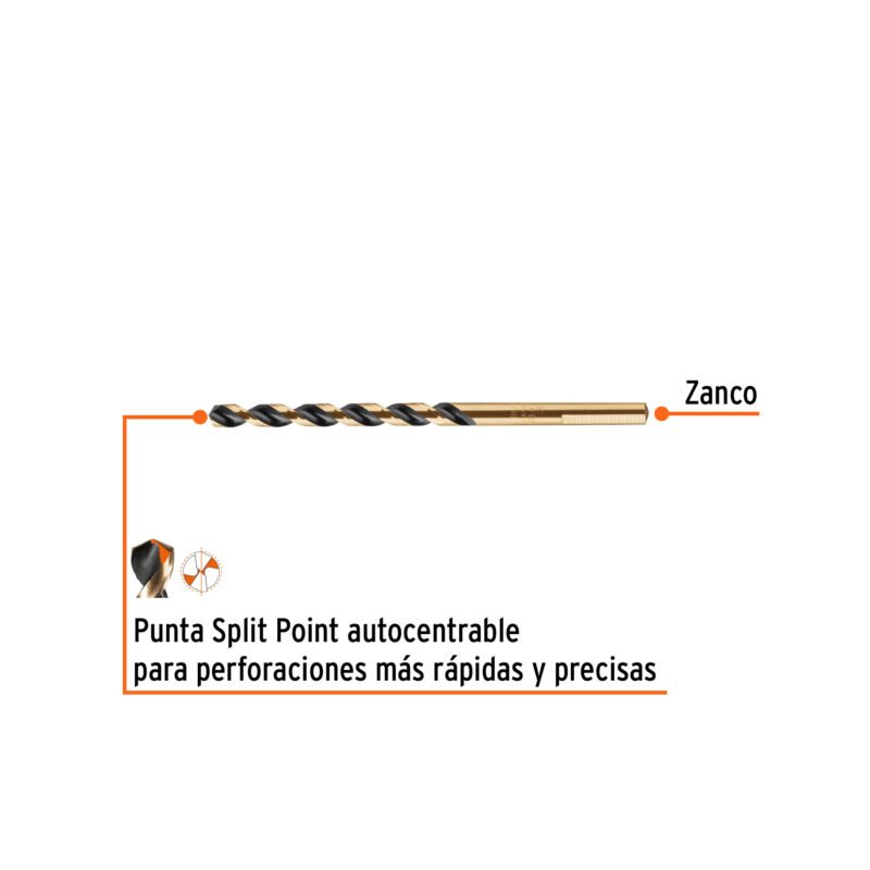 Código: 11126 Broca HSS 3/16' Trugold para metal, Truper Expert BAV-3-16