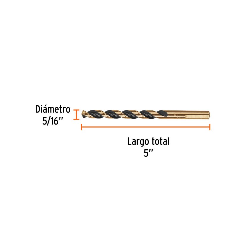 BAV-5-16FC2.jpg Código: 11142 Broca HSS 5/16' Trugold para metal, Truper Expert BAV-5-16