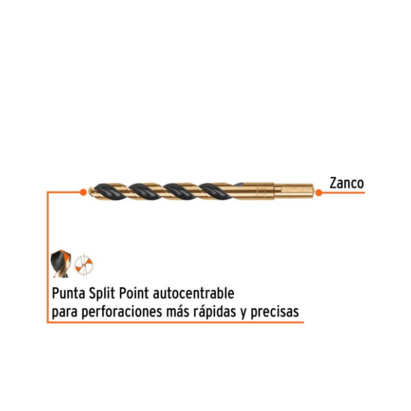 BAV-7-16FC1.jpg Código: 11158 Broca HSS 7/16' Trugold para metal, Truper Expert BAV-7-16