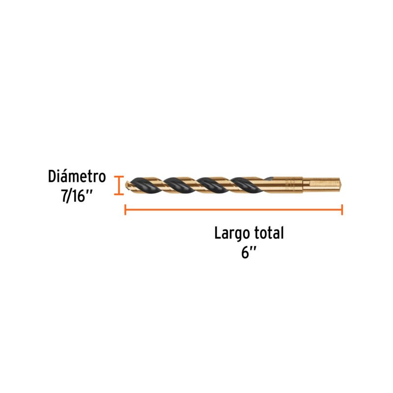 BAV-7-16FC2.jpg Código: 11158 Broca HSS 7/16' Trugold para metal, Truper Expert BAV-7-16