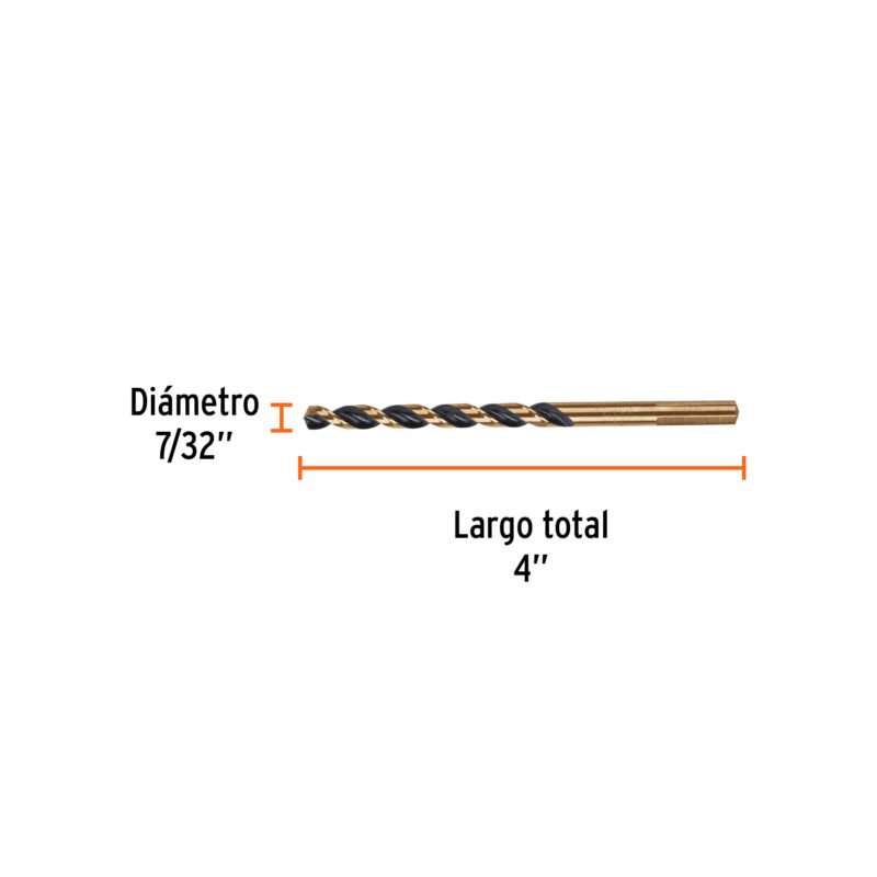 BAV-7-32FC2.jpg Código: 11130 Broca HSS 7/32' Trugold para metal, Truper Expert BAV-7-32