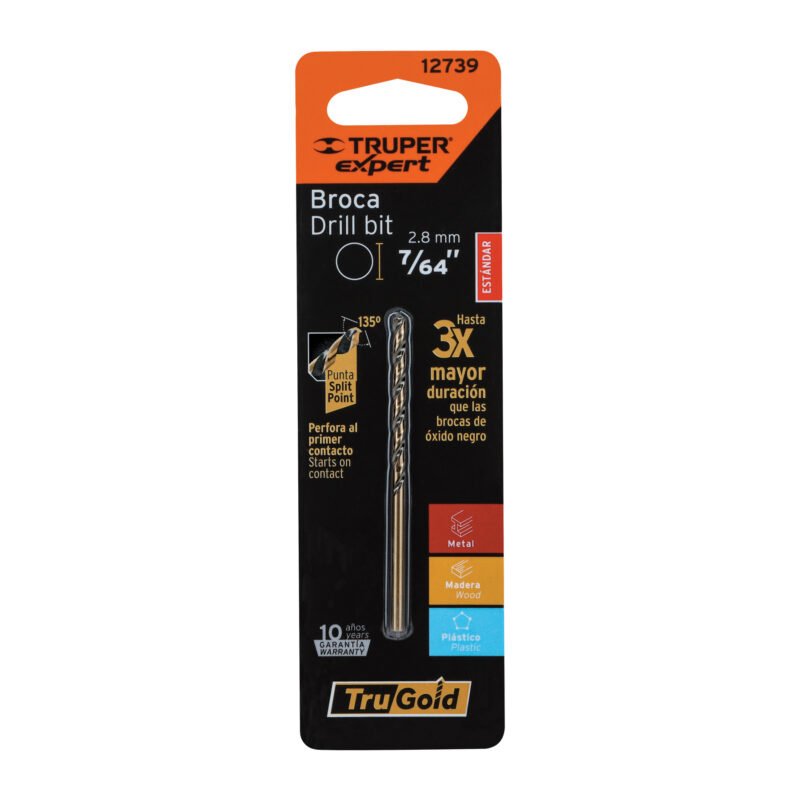 BAV-7-64-B.jpg Código: 12739 Broca HSS 7/64' Trugold para metal en blíster, Expert BAV-7-64-B