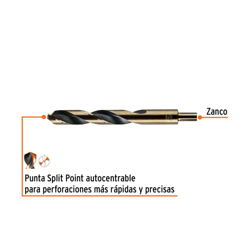 BAV-7-8FC1.jpg Código: 11174 Broca HSS 7/8' Trugold para metal, Truper Expert BAV-7-8