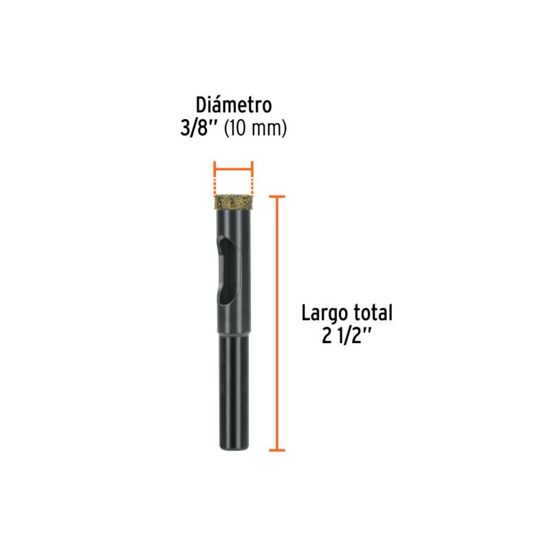 Código: 103434 Broca diamantada 10mm (3/8'), TRUPER BD-10