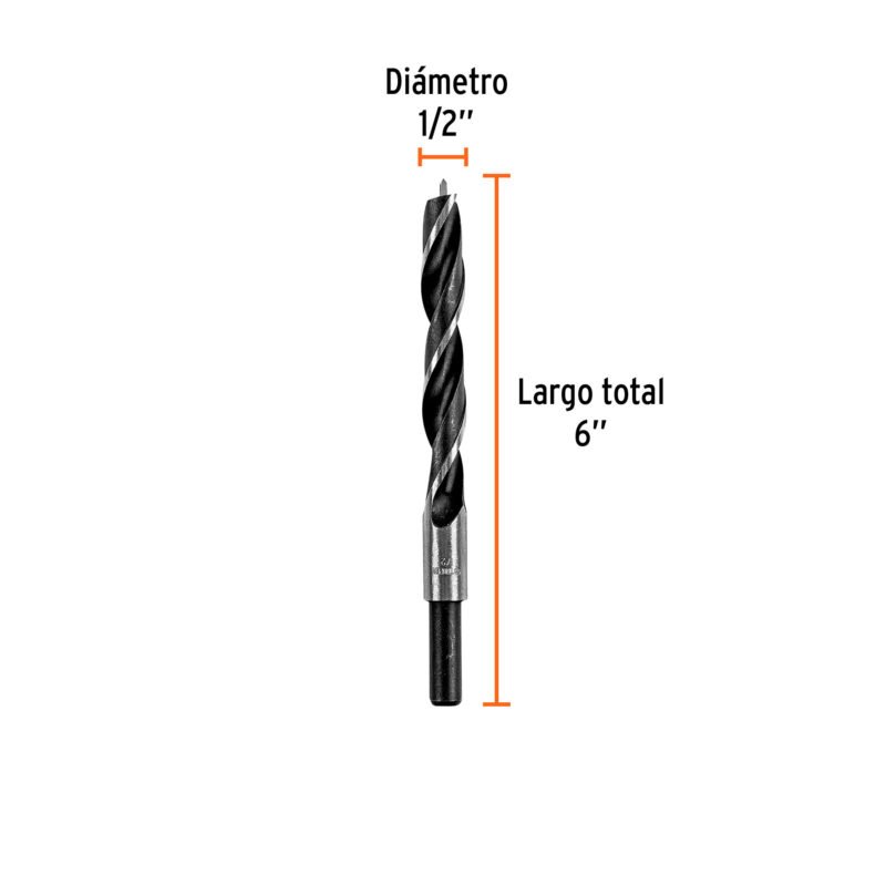BM-1-2FC2.jpg Código: 101696 Broca con punta centradora para madera 1/2', TRUPER BM-1-2