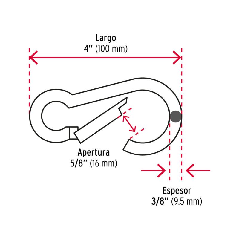 BMA-3-8FC2.jpg Código: 44040 Bandola mosquetón de acero 3/8', Fiero BMA-3-8