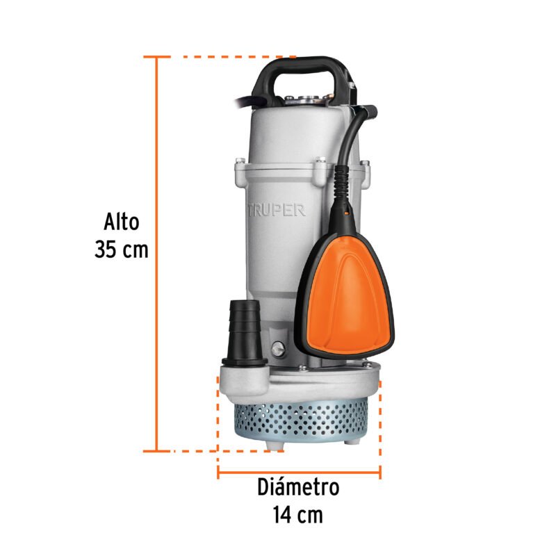 BOS-1-2LPXFC2.jpg Código: 15001 Bomba sumergible cubierta aluminio,agua limpia,1/2HP, TRUPER BOS-1-2LPX