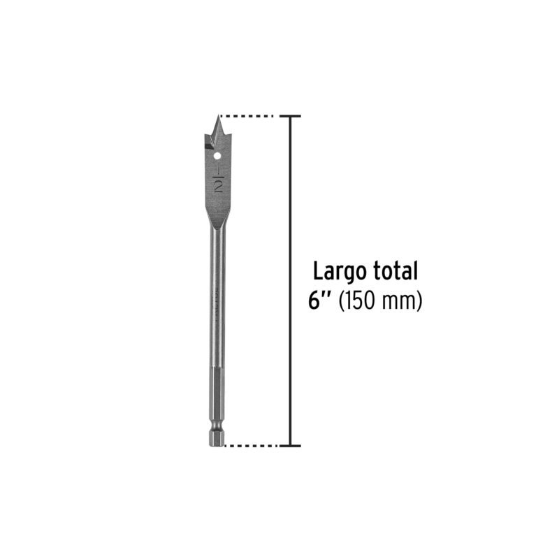 BPP-1-2FC2.jpg Código: 28100 Broca plana de manita 1/2' para madera, Pretul BPP-1-2
