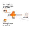 Código: 11480 Broca para router, pecho paloma, 1-3/8' con balero, Truper BROU-PP1-3-8X