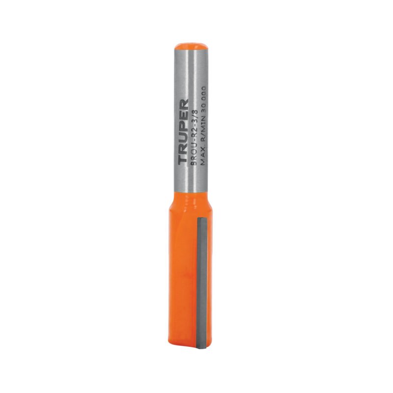 BROU-R2-3-8.jpg Código: 11455 Broca para router, recta 2 filos, 3/8', Truper BROU-R2-3-8